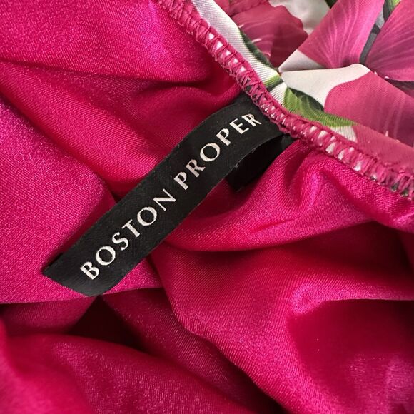 Boston Proper Embellished Tropical Printed Halter One Piece Swim suit Size M - Picture 10 of 12